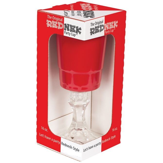 Carson 22230 The Original RedNek™ Red Melamine Party Cup with Glass Pedestal