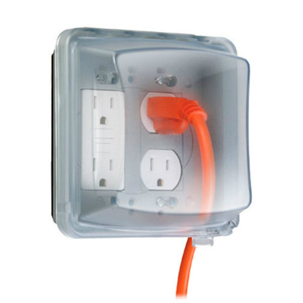 TayMac® MM2410C Two Gang - While In use Cover, 55-in-1, Clear