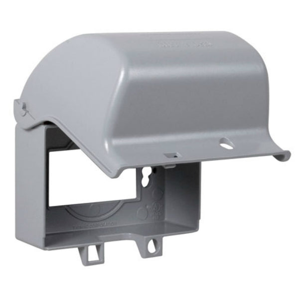 TayMac® MX3300 Extra Duty® Horizontal Single Gang Outlet Cover, 8-In-1, Gray