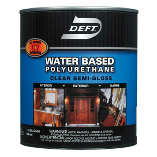 Deft® DFT258/04 Water Based Polyurethane Interior/Exterior Urethane, 1 Qt, Semi-Gloss