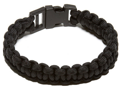 Wellington Medium Survival Paracord Bracelet 8.5", Black