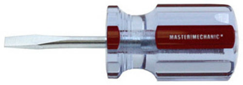 Master Mechanic 167485 Stubby Slotted Screwdriver, 3/16" x 1-1/2"