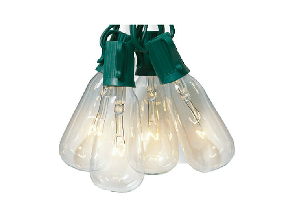 Sylvania V51587 Christmas Elongated ST40 Edison Style 10-Light Set, Clear