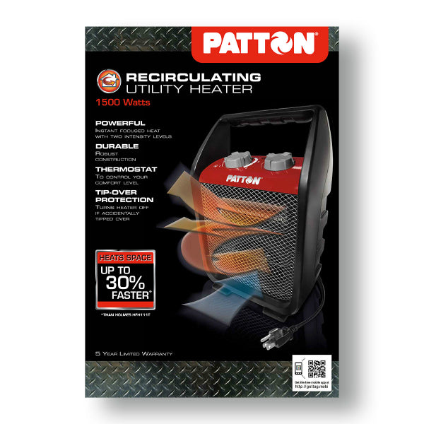 Patton® PUH4842M-RM Recirculating Utility Heater with 2-Heat Settings, 1500-Watt