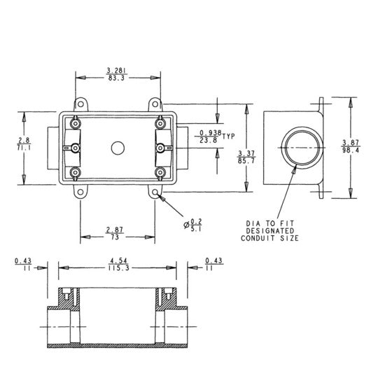 Carlon E981FFN-CTN Type FSC PVC Single Gang Outlet Box, 1"