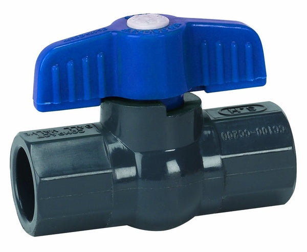 Homewerks VBVP80E6B PVC Schedule 80 Solvent Ball Valve 1-1/4", Gray