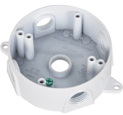 Master Electrician BRD-4-W Weatherproof Round Outlet Box, White