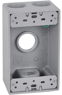 Master Electrician FSB75-4 Rectangular Outlet Box, 1 Gang, Gray