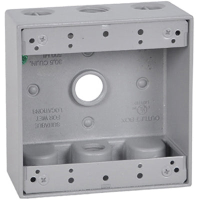 Master Electrician TGB50-3 Weatherproof Outlet Box, 2 Gang, Gray