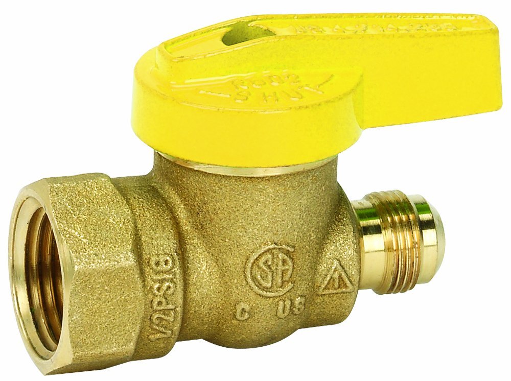 Homewerks Gas Heater Ball Valve 9/16" x 1/2", Forged Brass