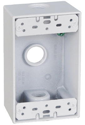 Master Electrician Weatherproof Rectangular Outlet Box, 1 Gang, White