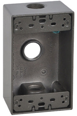Master Electrician Weatherproof Rectangular Outlet Box, 1 Gang, Bronze