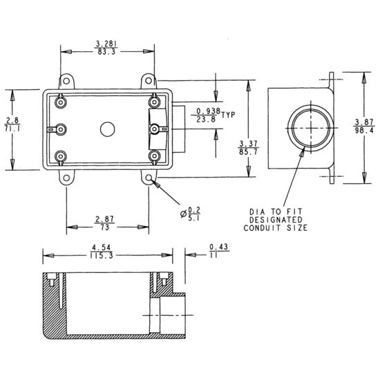 Carlon E980FFN-CTN PVC Single Gang Type FSE Outlet Box, 1"