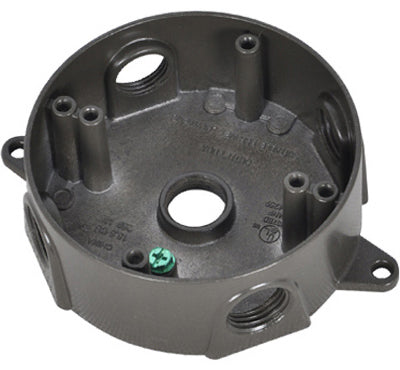Master Electrician BRD-4-BR Weatherproof Round Outlet Box, Bronze