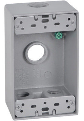 Master Electrician FSB50-4 Weatherproof 1-Gang Rectangular Outlet Box, Gray