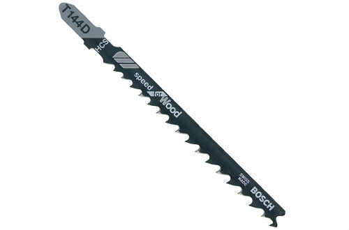Bosch T144D Wood Cutting T-Shank Jig Saw Blades, 4", 6 TPI, 5-Pack