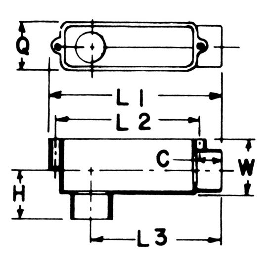 Carlon E986D-CTN PVC Type LB Conduit Body, 1/2"