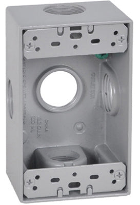 Master Electrician FSB75-5X Rectangular Outlet Box, 1 Gang, Gray