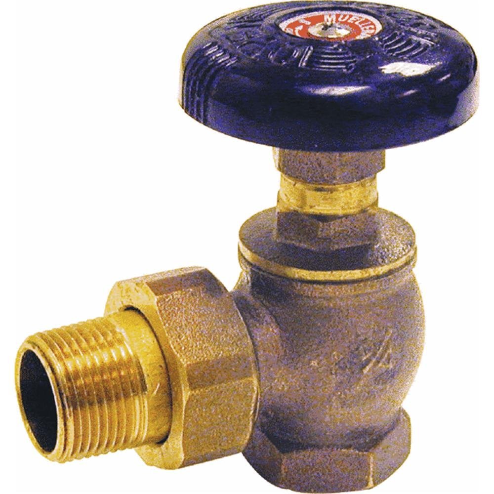 B & K 109-306 Angled Steam Radiator Valve, Bronze, 1-1/4"