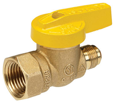 Homewerks VGV1LHR3B Gas Ball Valve 1/2" x 1/2", Brass