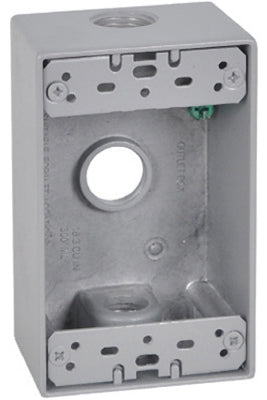 Master Electrician FSB50-3 Rectangular Outlet Box, 1 Gang, Gray