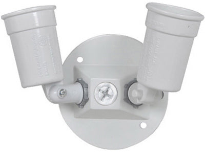 Master Electrician Double Lampholder With 4" Round Cover, White