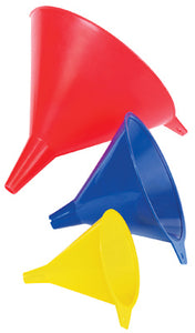 FloTool® 05068 Poly Funnel Set, Assorted Colors, 3-Piece