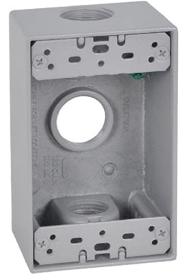 Master Electrician FSB75-3X Rectangular Outlet Box, 1 Gang, Gray