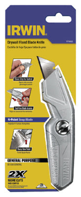 Irwin Tools 1774103 Drywall Fixed Utility Knife with 6 Bi-Metal Utility Blade