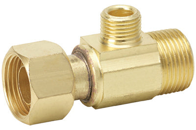 Homewerks Supply Stop Extender Tee 1/2" x 3/8", Brass