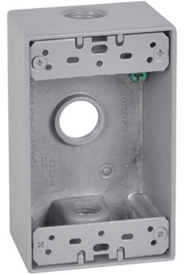 Master Electrician Weatherproof Rectangular Outlet Box, 1 Gang, Gray