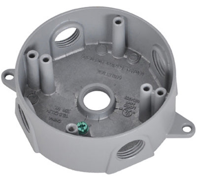 Master Electrician BRD-4 Weatherproof Round Outlet Box, Gray