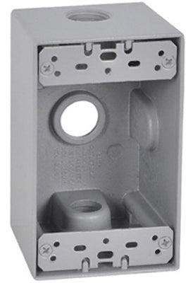 Master Electrician DB50-3 Weatherproof Deep Outlet Box, Single Gang, Gray