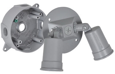 Master Electrician LCR23N Round Double Floodlight Holder Kit, Gray