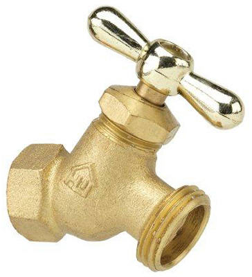 Homewerks VHNSTDB4B Straight No Kink Hose Bibb 3/4", Brass