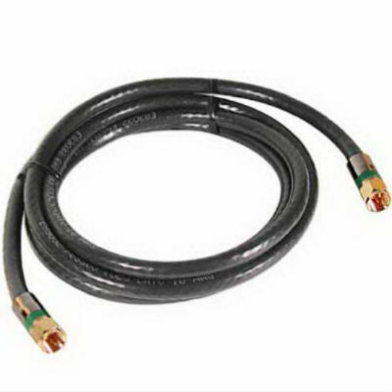 RCA DH6QCR Quad Shielded RG6 Coaxial Cable, 6', 18 AWG, Black