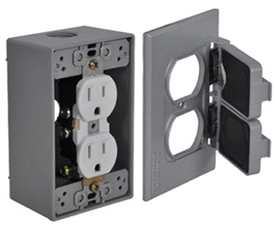 Master Electrician FCD35 Duplex Outlet Kit, Gray
