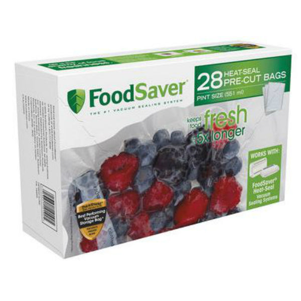 Foodsaver® FSFSBF0116-P00 Pre-Cut Vacuum-Seal Bags, Pint, 28-Count