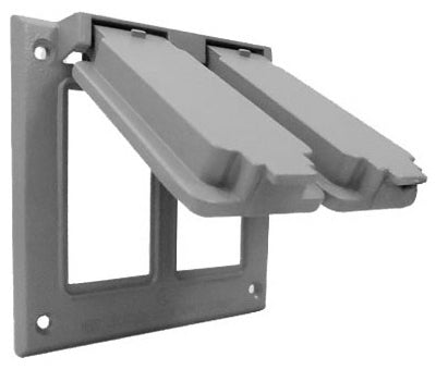 Master Electrician 2C-2G Double Gang Flip Cover, Gray
