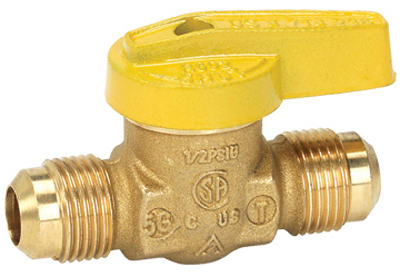 Homewerks VGV1LHT2BB Forged Brass Gas Ball Valve, 3/8" x 3/8"