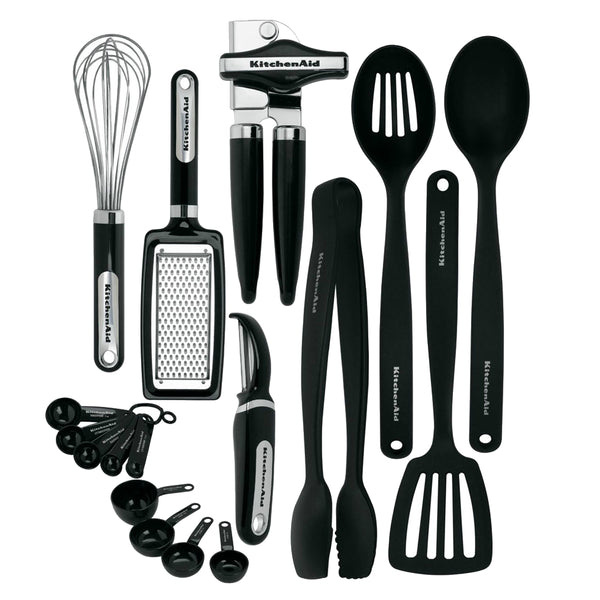 KitchenAid® KC448BXOBA Starter Kitchen Tool & Gadget Set, Black, 17-Piece