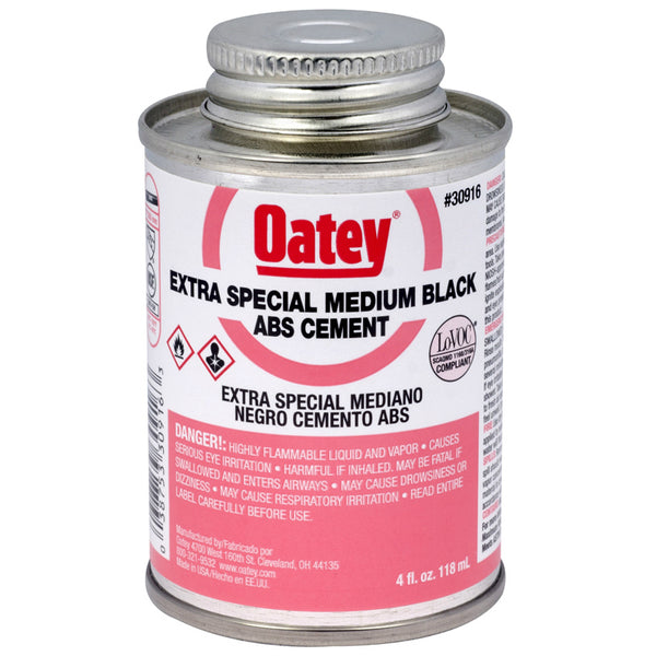 Oatey® 30916 Extra Special Medium Bodied ABS Cement, 4 Oz, Black