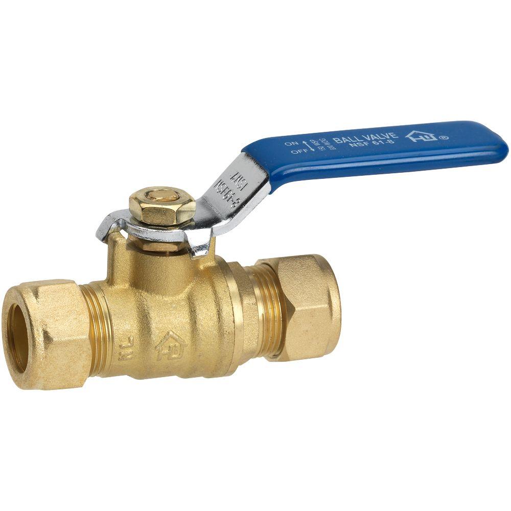 Homewerks® 111-1-1-1 Lead-Free Brass Compression Standard Port Ball Valve, 1"