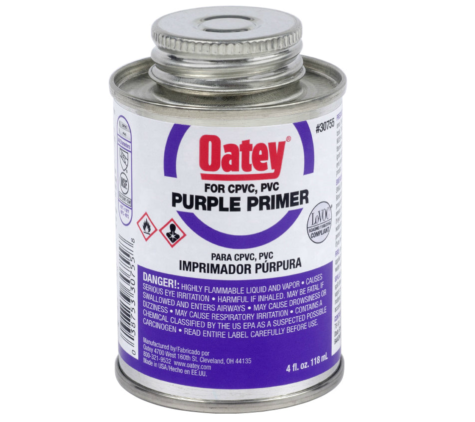 Oatey® 30755 Purple Primer For PVC, CPVC, 4 Oz