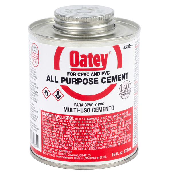 Oatey® 30834 All Purpose Solvent Cement, 16 Oz, Clear