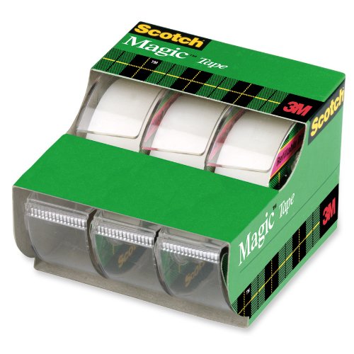 Scotch® 3105 Magic™ Invisible Tape with Dispenser, 3/4" x 300", 3-Pack