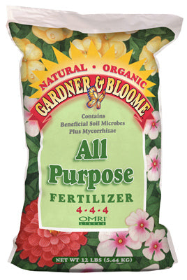 Gardner & Bloome Natural & Organic All Purpose Fertilizer 12 Lb, 4-4-4