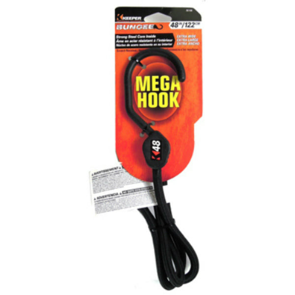 Keeper® 06168 Mega Hook® Bungee Cord, Black, 48"