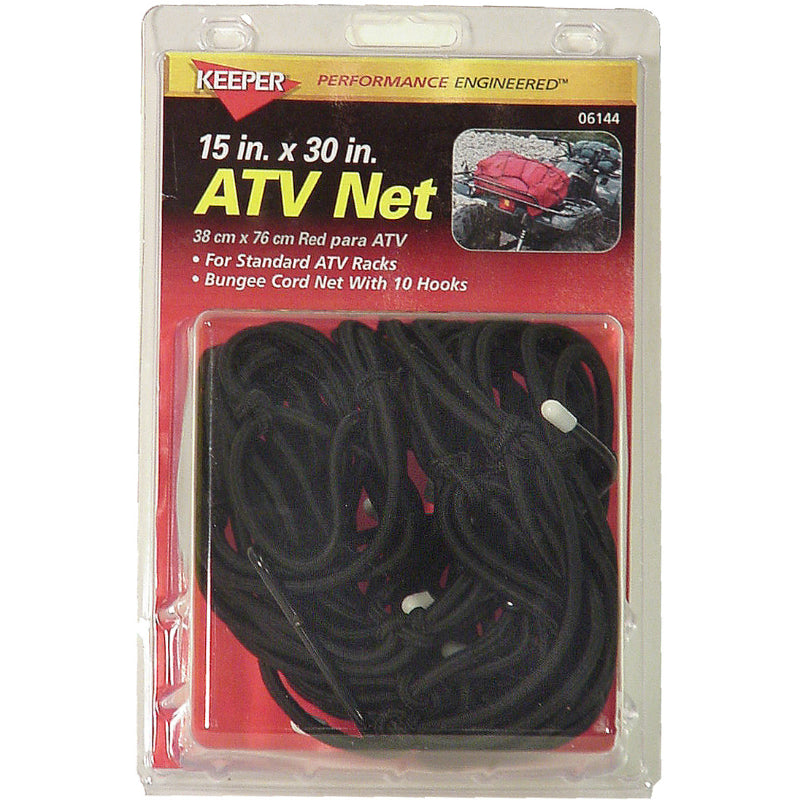 Keeper® 06144 ATV/Motorcycle Cargo Net with 10 Hooks, 15" x 30"