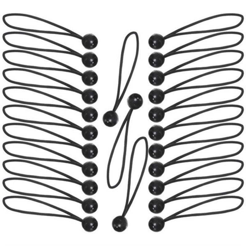 Keeper® 06345 Bungee Cord with Plastic Toggle Balls, 8", Black, 25-Pack
